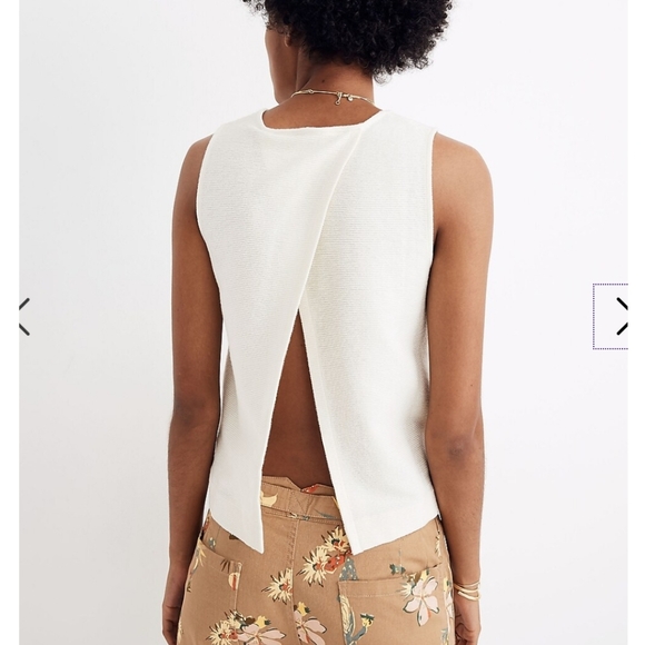 Madewell Texture & Thread Split-Back Shell Top - Picture 3 of 7